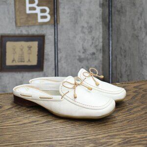 Liz Claiborne Womens Vintage Flex Dome Slip On Loafers White / Palomino 6M